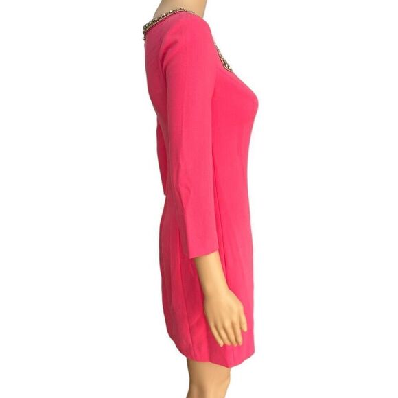LILLY PULITZER BRONTE EMBELLISHED SHIFT DRESS WATERMELON size 00 - Picture 2 of 10
